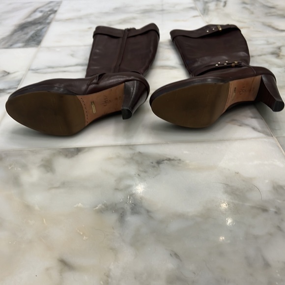 Cole Haan Nike Air Knee High Boots. SZ 7. Dark Brown. 4 in heels. Brass detail. - Picture 8 of 15